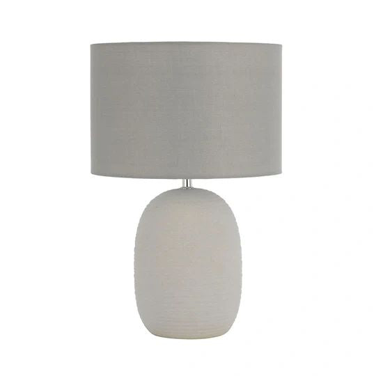 TELBIX ARBRO CERAMIC TABLE LAMP GREY TABLE LAMP