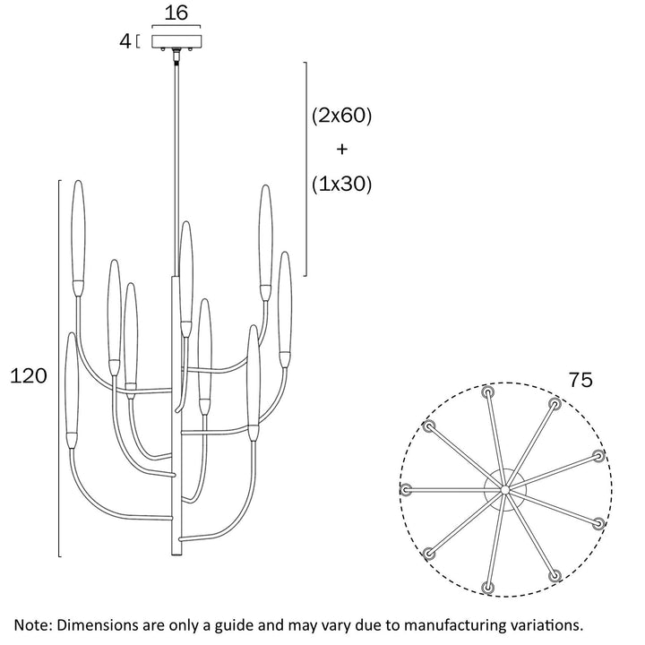 Telbix ARCHER 9 LIGHT PENDANT Pendant