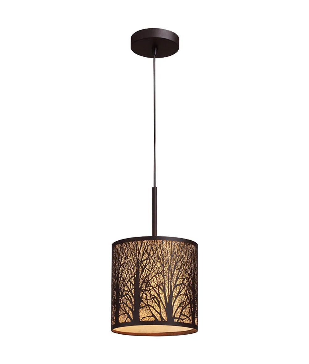 AUTUMN: Small/Large Drum Aged Bronze with Amber Lining Pendant Light Small Pendant