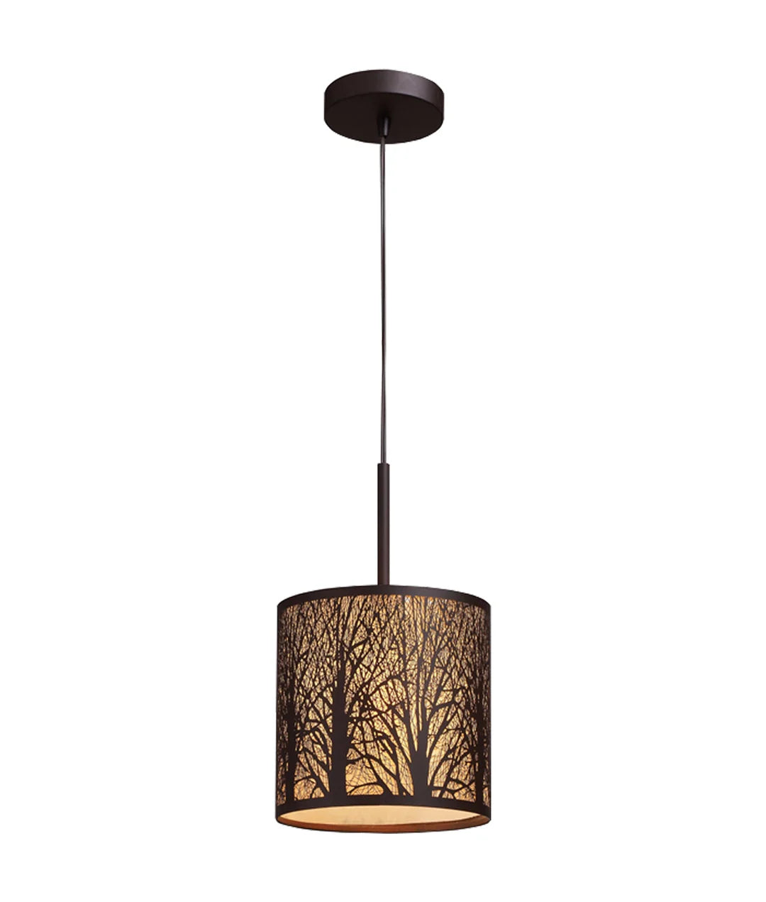 AUTUMN: Small/Large Drum Aged Bronze with Amber Lining Pendant Light Small Pendant