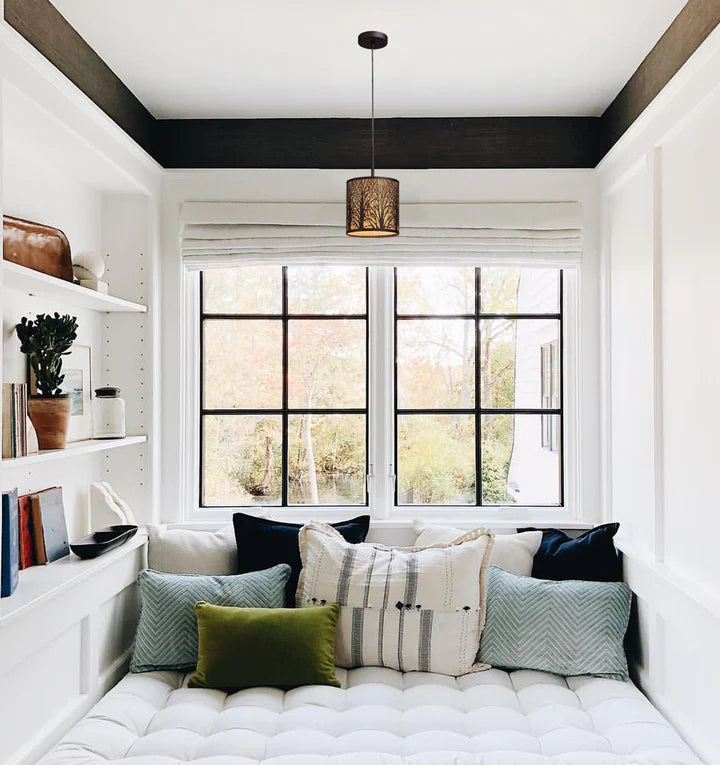 AUTUMN: Small/Large Drum Aged Bronze with Amber Lining Pendant Light Pendant