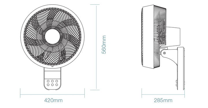 Avalon DC 14″ Smart Wall Fan With Remote Control WALL FANS