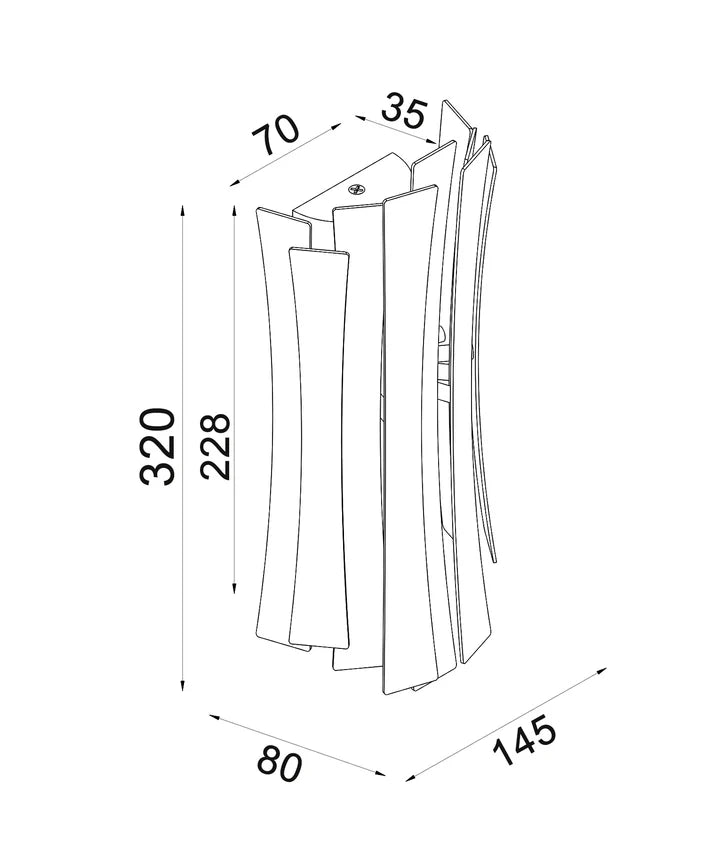 BAGOTA: City Series LED Tri-CCT Interior Curved Shape Dimmable Wall Light