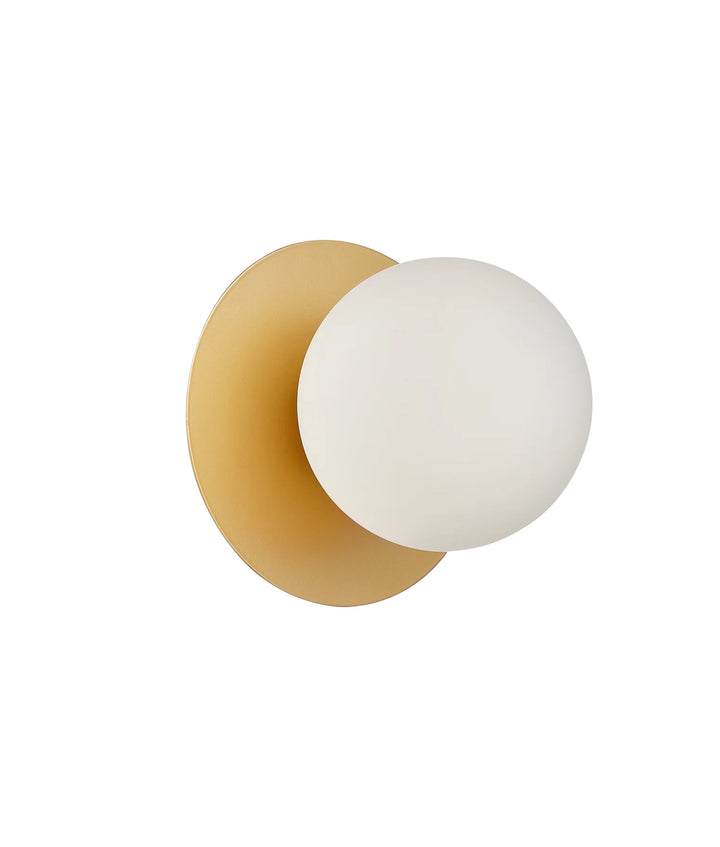 BALLE: Interior Round Opal Diffuser with Round Base Wall Lights Gold VANITY LIGHT