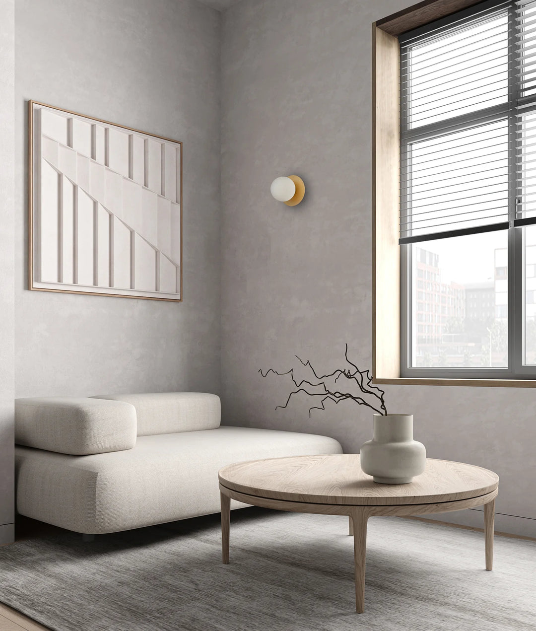 BALLE: Interior Round Opal Diffuser with Round Base Wall Lights VANITY LIGHT