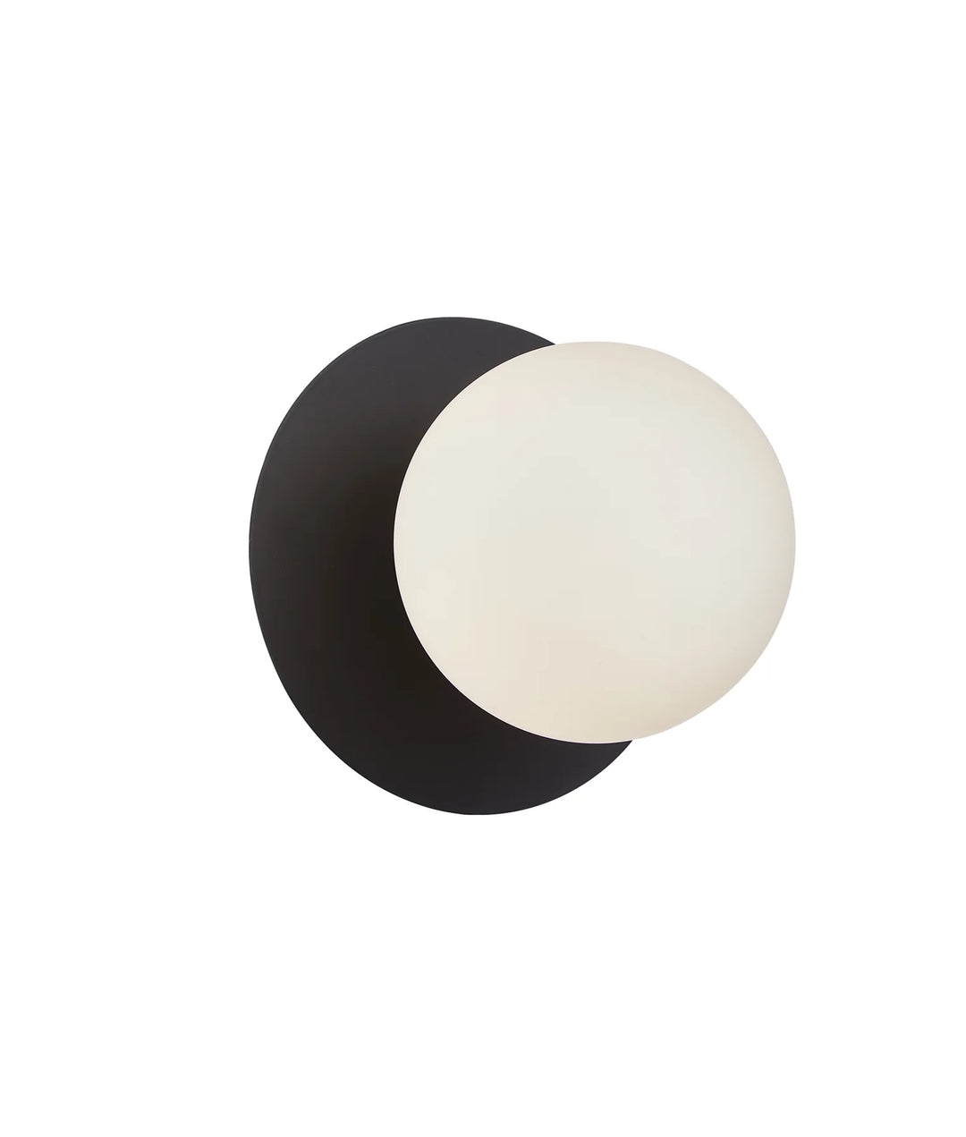 BALLE: Interior Round Opal Diffuser with Round Base Wall Lights Black VANITY LIGHT