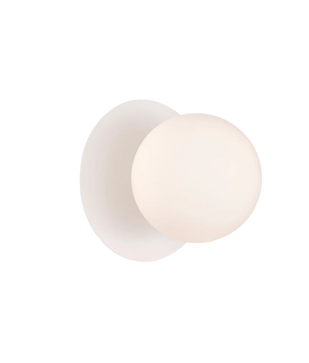 BALLE: Interior Round Opal Diffuser with Round Base Wall Lights White VANITY LIGHT