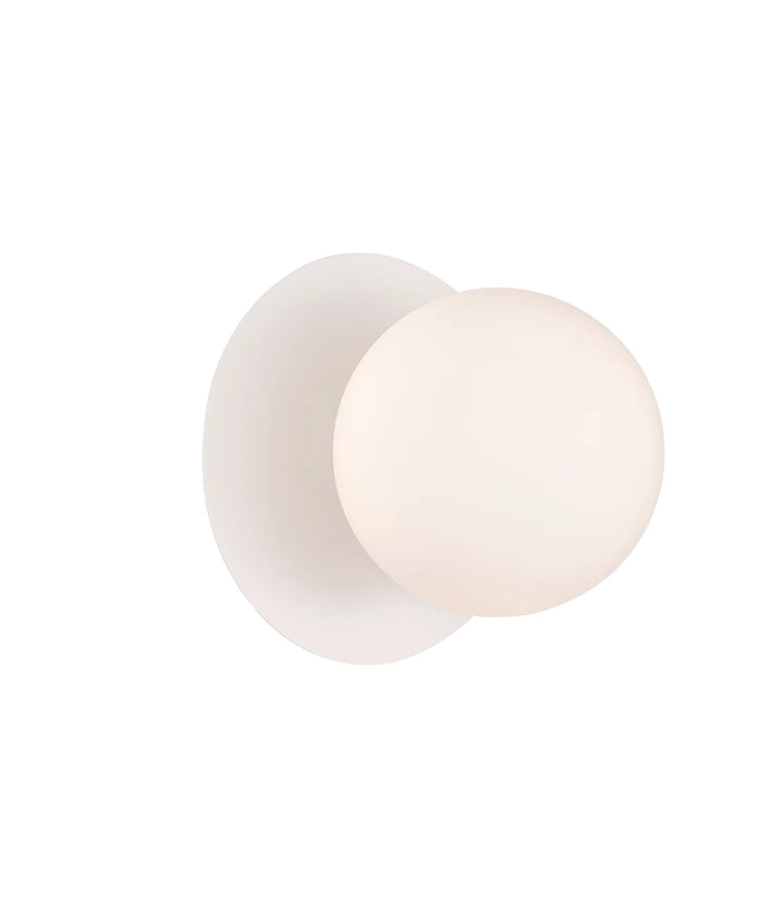 BALLE: Interior Round Opal Diffuser with Round Base Wall Lights White VANITY LIGHT