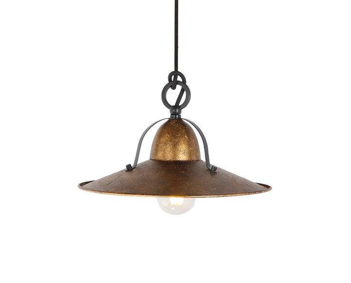 Benson Small Pendant Aged Gold leaf Pendant