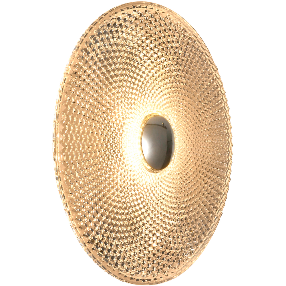 Calibo Bilby Crystalline Round LED Wall Light in Chrome Large Brass WALL LIGHT