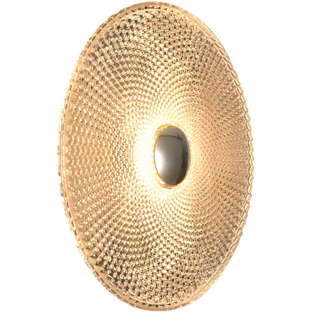 Calibo Bilby Crystalline Round LED Wall Light in Chrome Large Brass WALL LIGHT