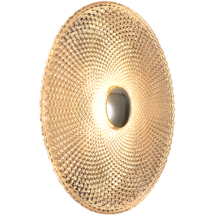 Calibo Bilby Crystalline Round LED Wall Light in Chrome Large Brass WALL LIGHT