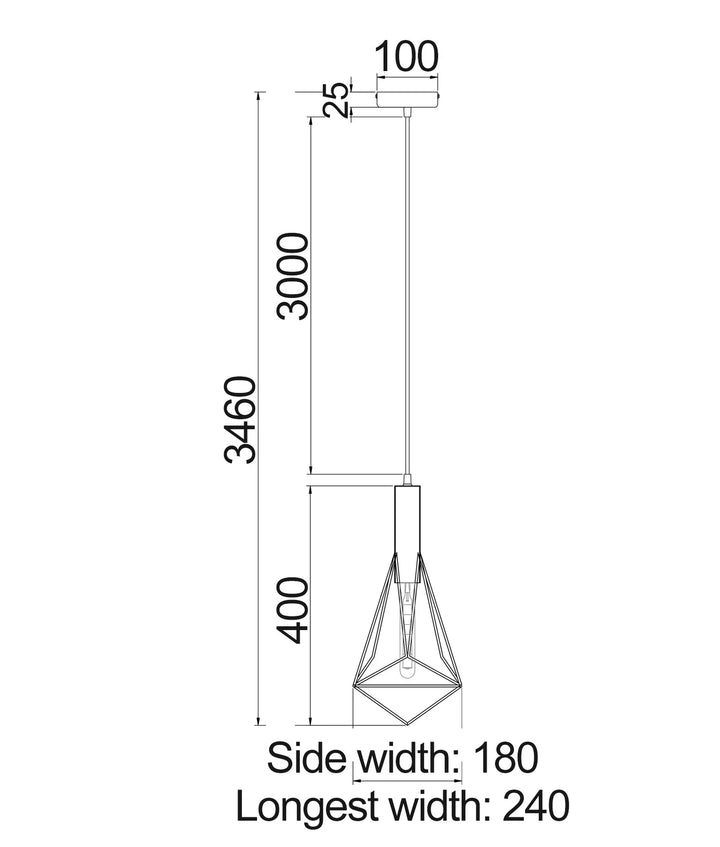 BLACKBAND & WHITEBAND: Diamond Shape Bird Cage Pendant Lights Pendant