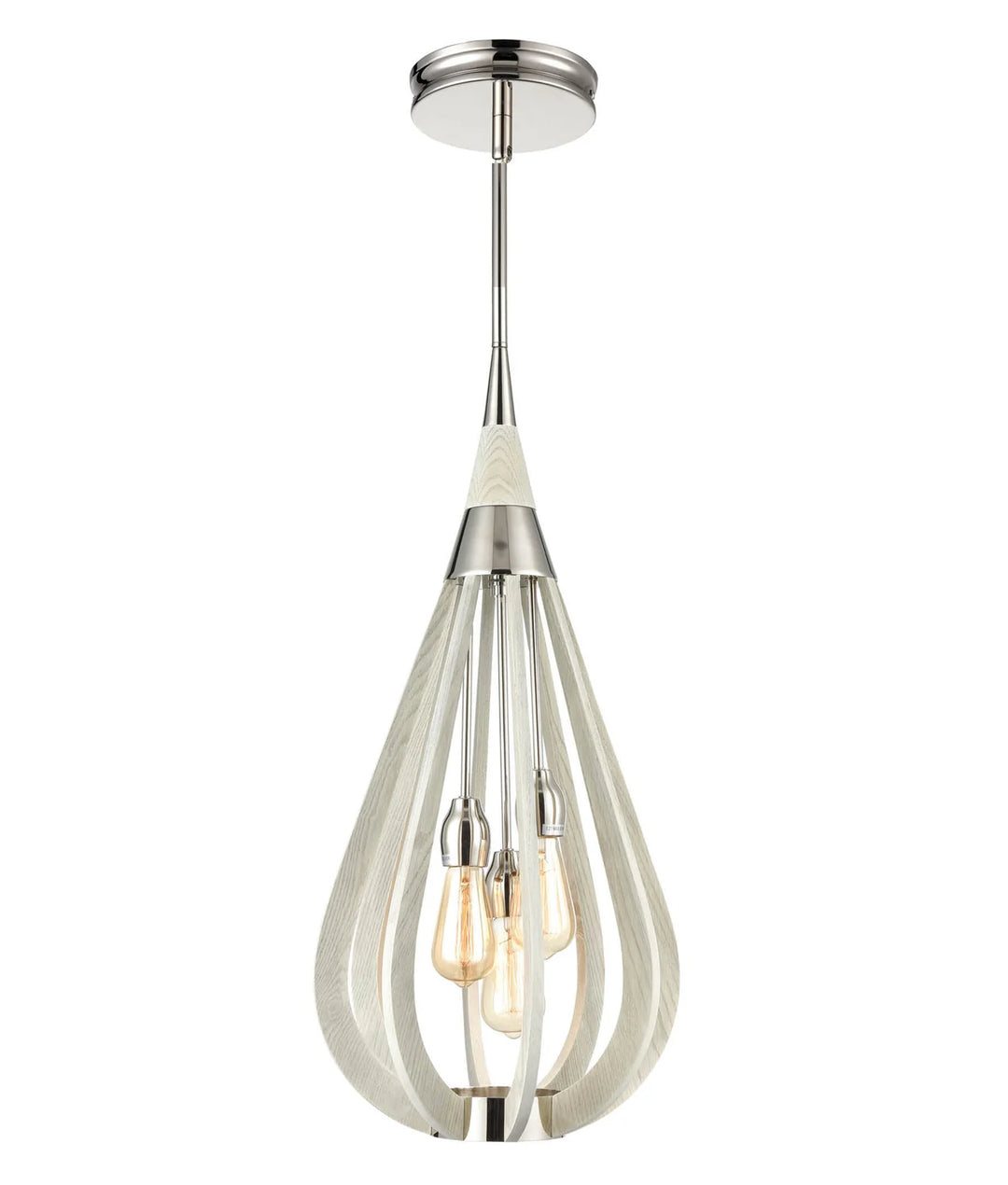 BONITO: Rustic Taupe / Winter Moss Wood Tear Drop Pendant Light Winter Moss Wood Medium Pendant