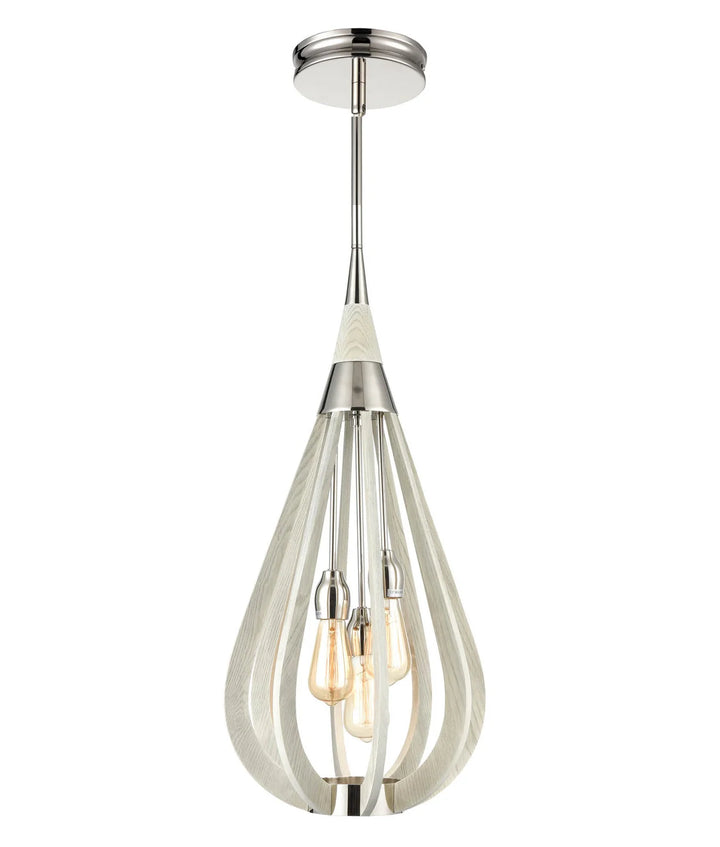 BONITO: Rustic Taupe / Winter Moss Wood Tear Drop Pendant Light Winter Moss Wood Medium Pendant