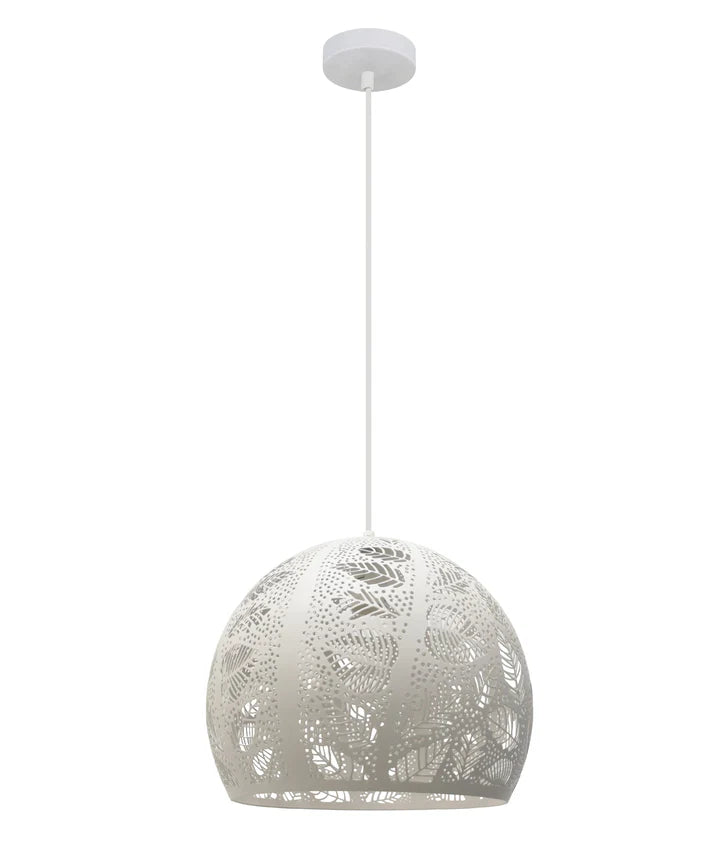 BOTANICA: Bohemian Embossed Dome Shape Pendant Lights White Pendant
