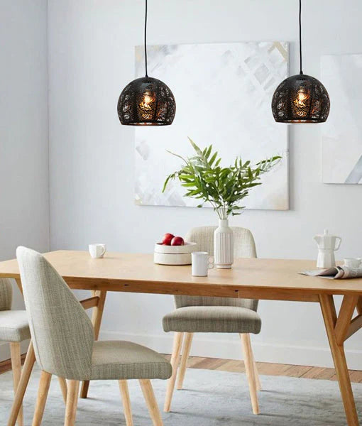 BOTANICA: Bohemian Embossed Dome Shape Pendant Lights Pendant