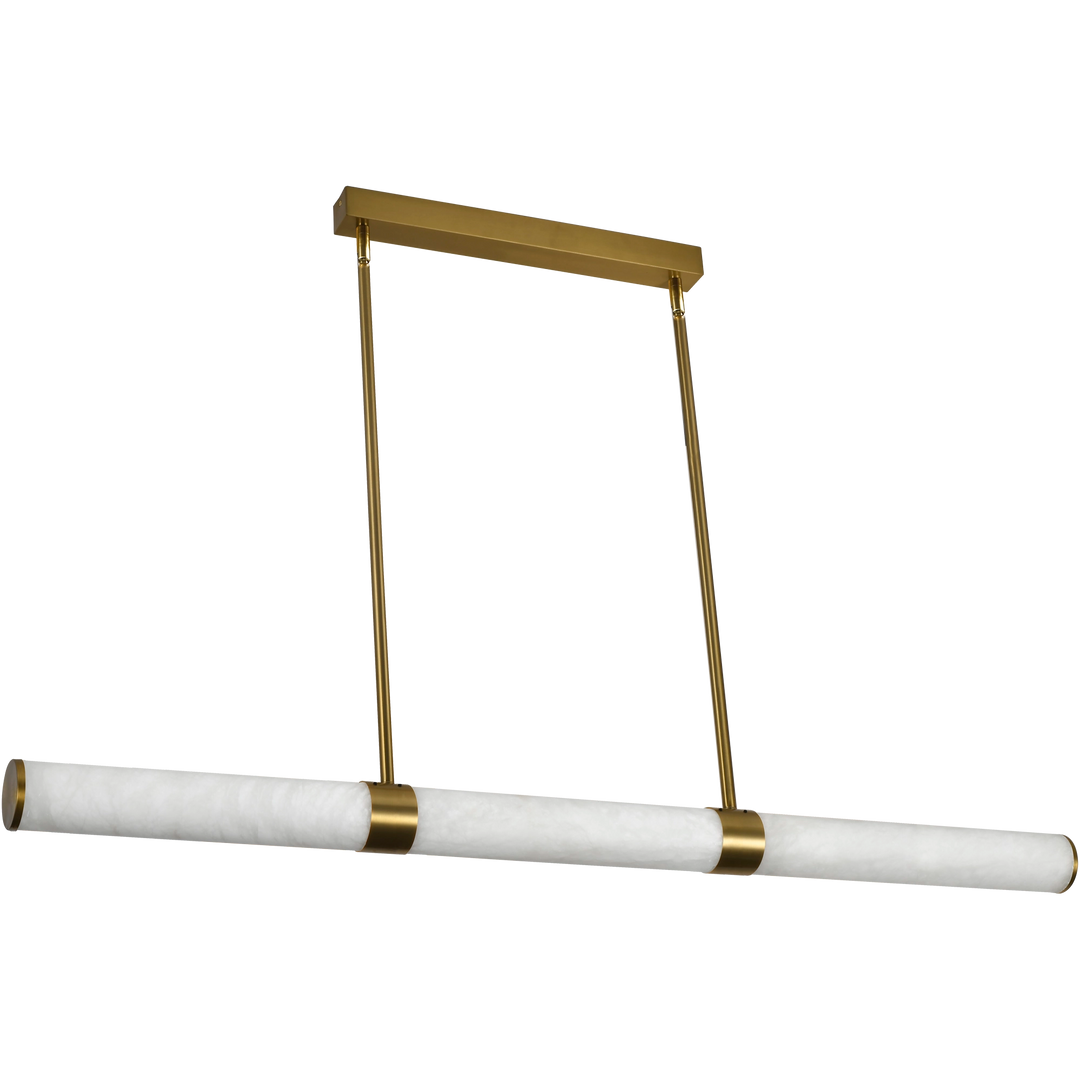 Calibo Bower Modern Alabaster Stone 1232mm Linear Pendant Light | Brass Pendant