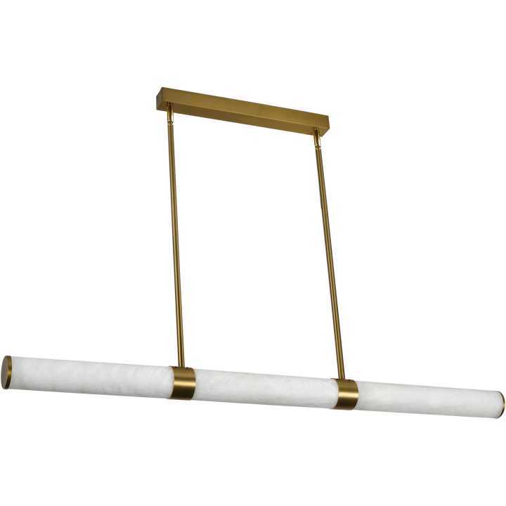 Calibo Bower Modern Alabaster Stone 1232mm Linear Pendant Light | Brass Pendant