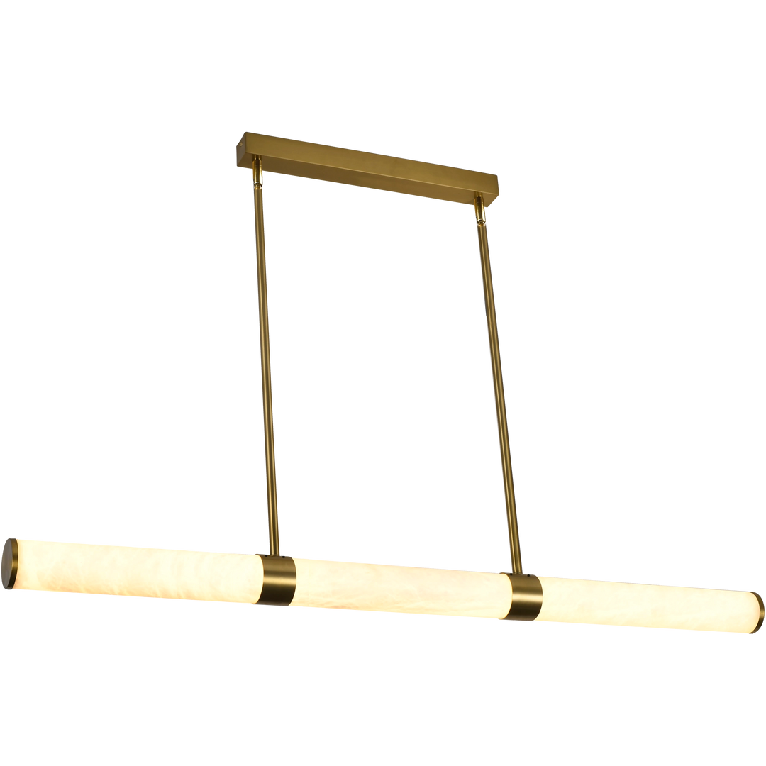 Calibo Bower Modern Alabaster Stone 1232mm Linear Pendant Light | Brass Pendant