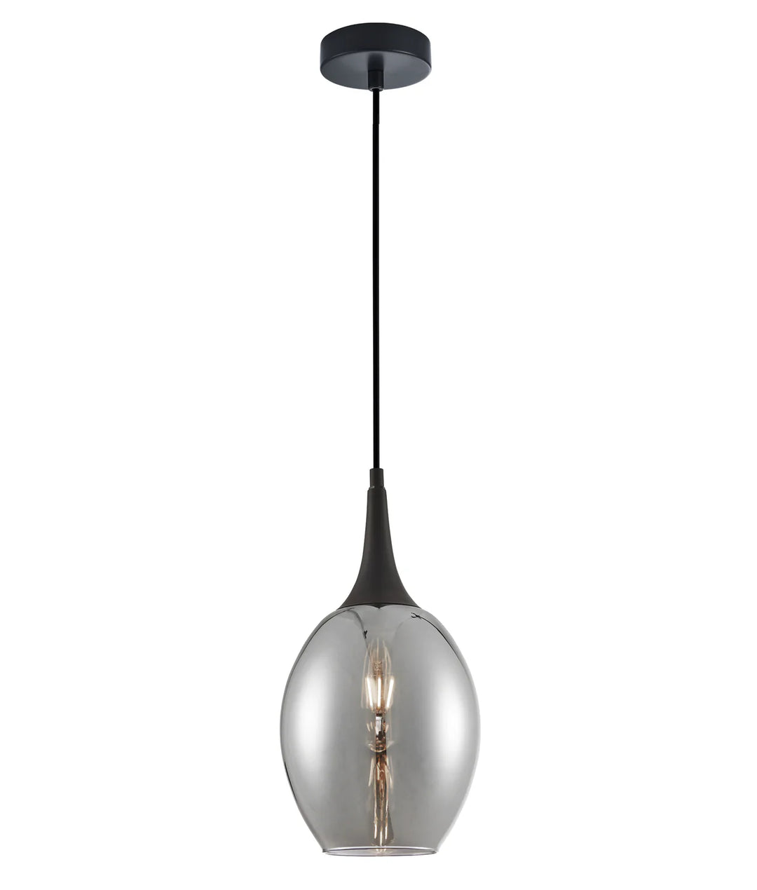 BROTE: Retro Interior Bronze Wine Glass Shape Pendant Lights Mirror Finish Smokey Black Pendant