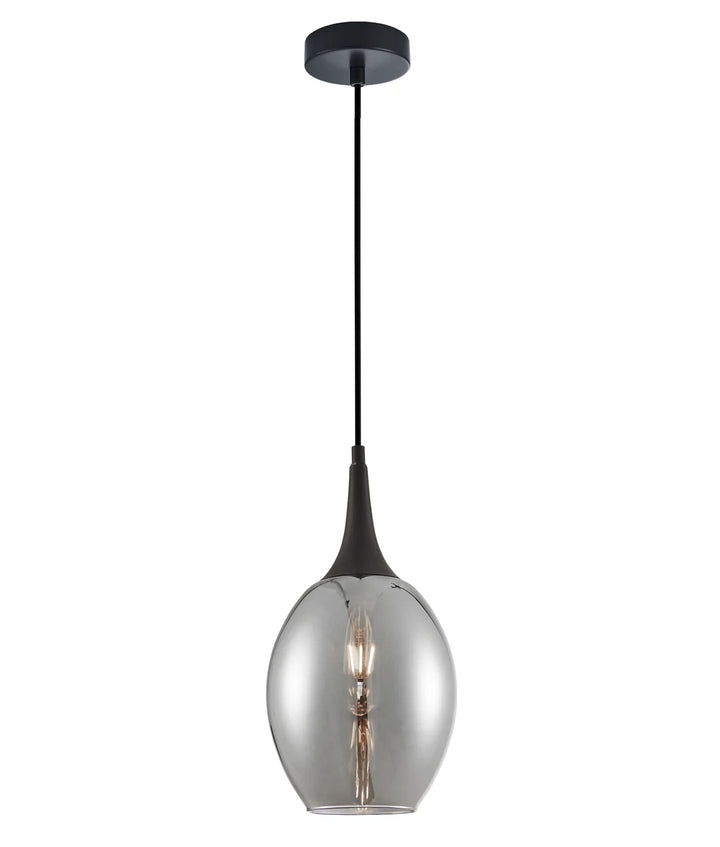 BROTE: Retro Interior Bronze Wine Glass Shape Pendant Lights Mirror Finish Smokey Black Pendant