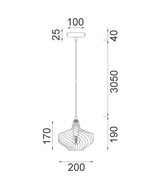 CAMPANA: Interior Wine Glass Shape Ribbed Pendant Lights Pendant