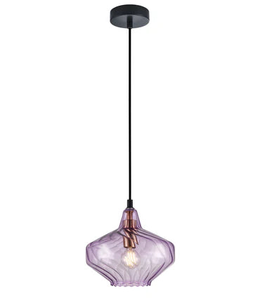 CAMPANA: Interior Wine Glass Shape Ribbed Pendant Lights Purple Pendant