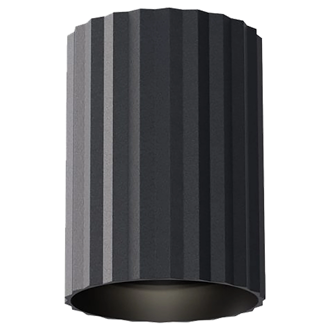 Calibo Canary Fluted 150mm Surface Mounted Downlight Black Downlight