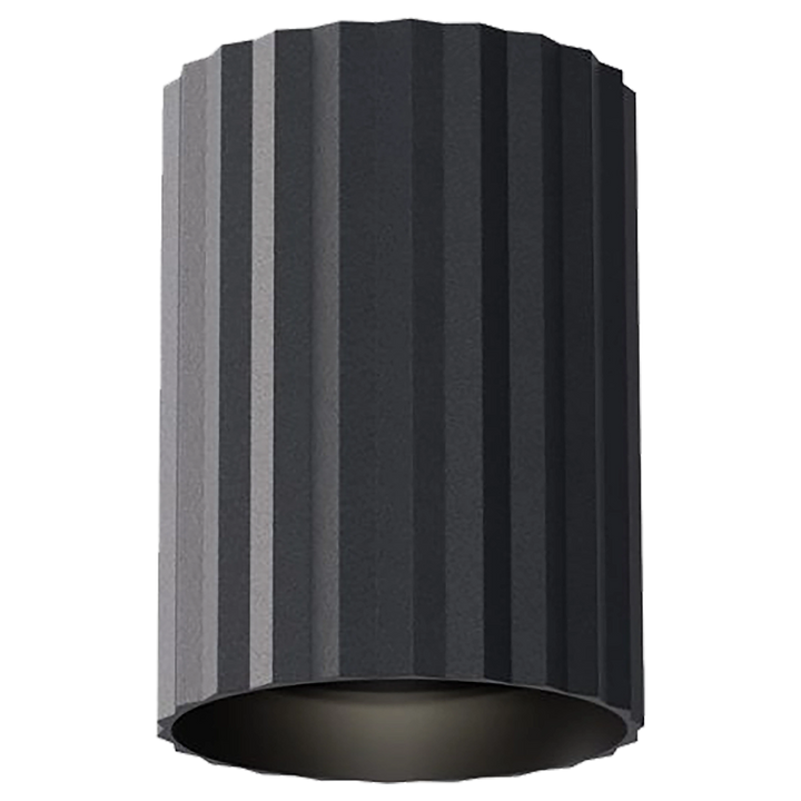Calibo Canary Fluted 150mm Surface Mounted Downlight Black Downlight