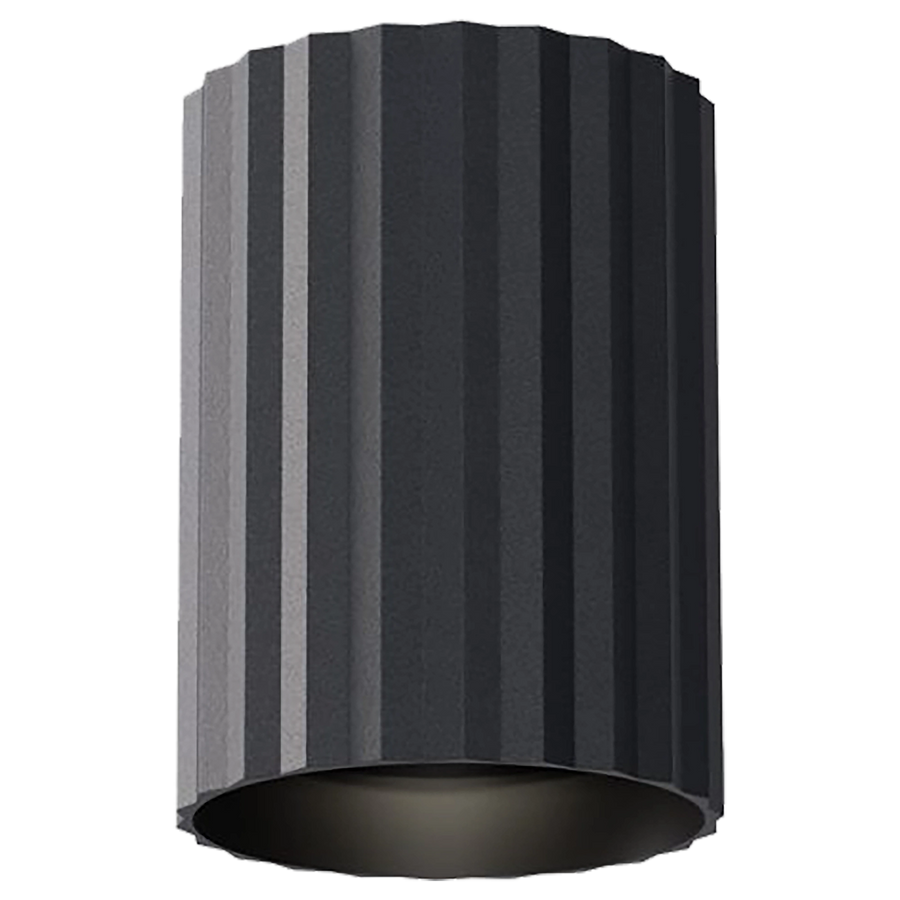 Calibo Canary Fluted 150mm Surface Mounted Downlight Black Downlight