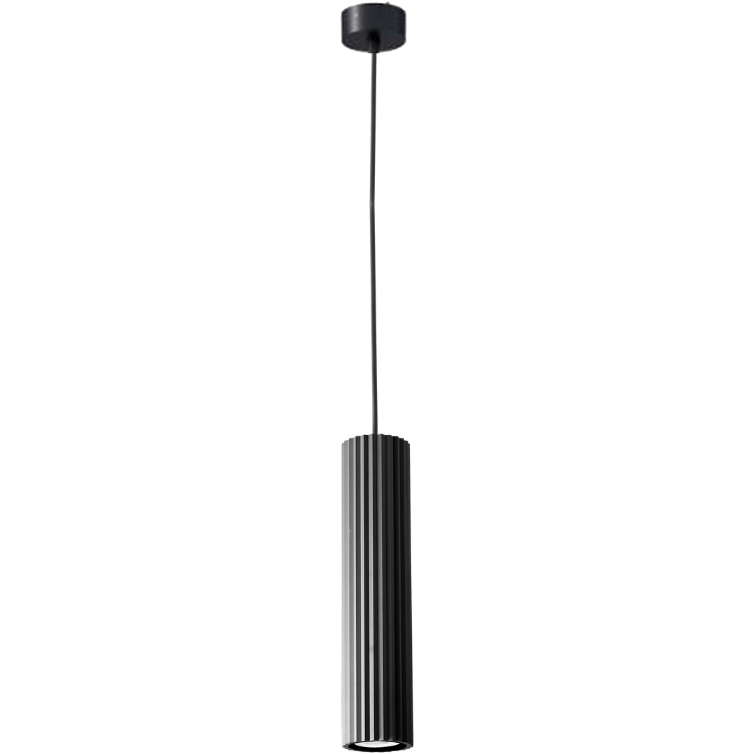 Calibo Canary Fluted 300mm Pendant Light Black Pendant