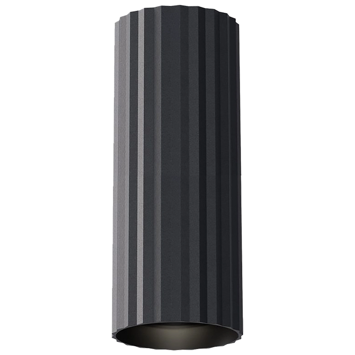 Canary Fluted 300mm Surface Mounted Downlight Black Downlight