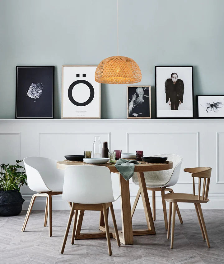 CANASTA: Bohemian Interior Natural Bamboo Finish Pendant Light Pendant