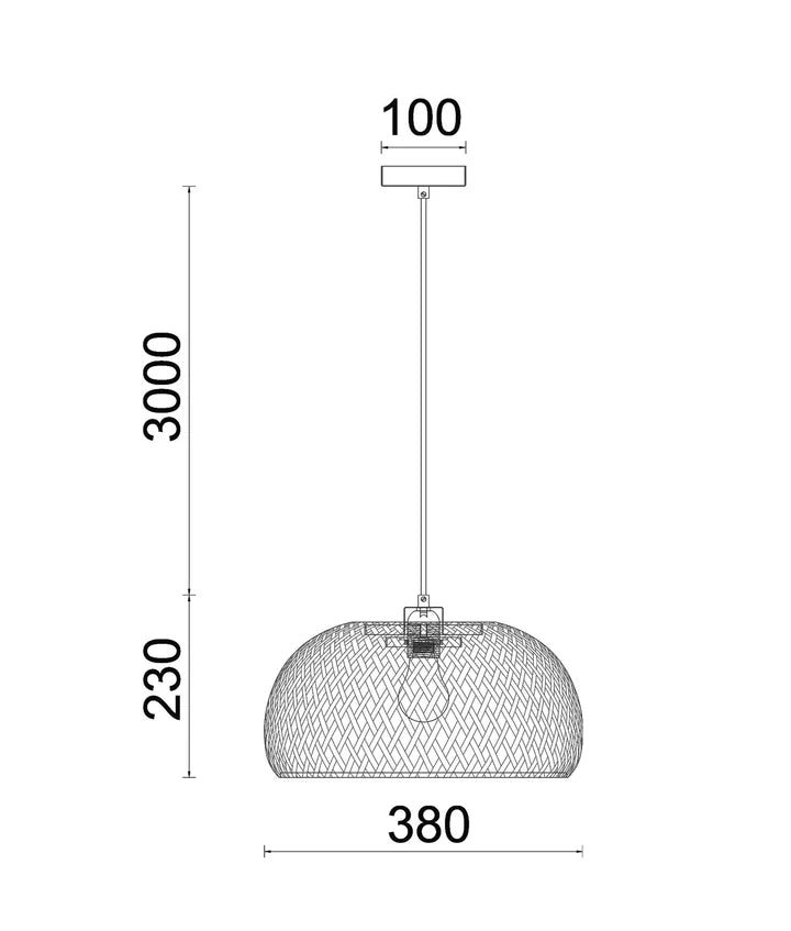 CANASTA: Bohemian Interior Natural Bamboo Finish Pendant Light Pendant