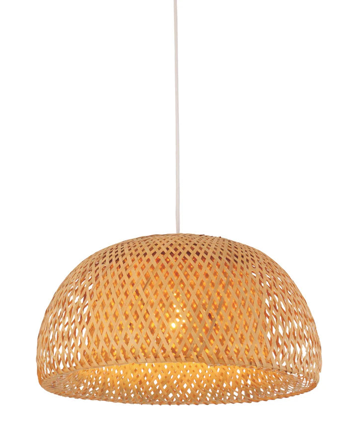 CANASTA: Bohemian Interior Natural Bamboo Finish Pendant Light Large Pendant