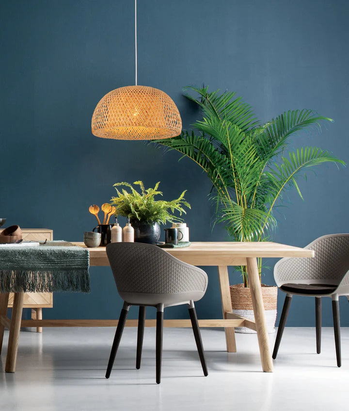 CANASTA: Bohemian Interior Natural Bamboo Finish Pendant Light Pendant