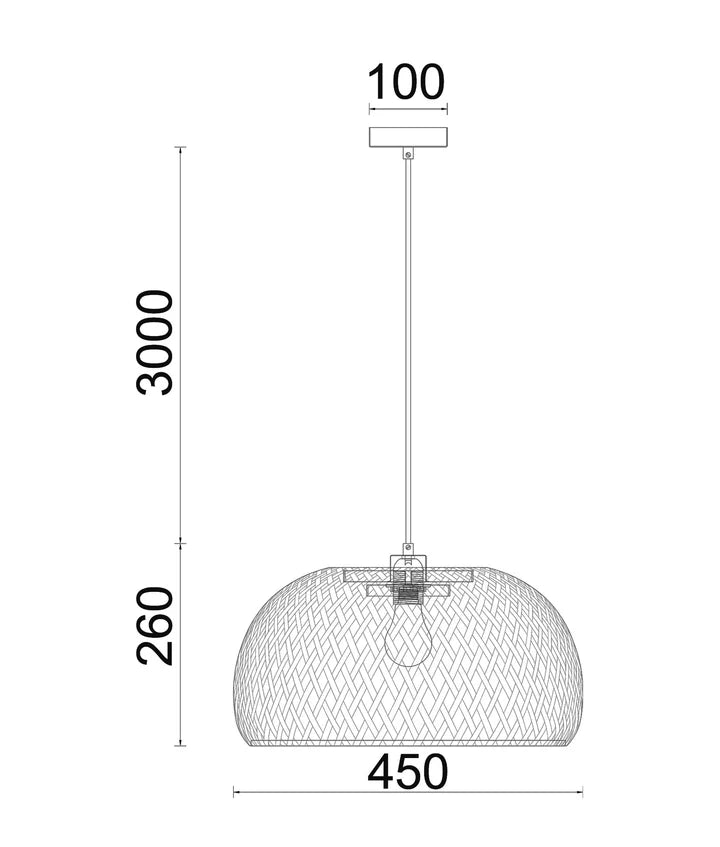 CANASTA: Bohemian Interior Natural Bamboo Finish Pendant Light Pendant