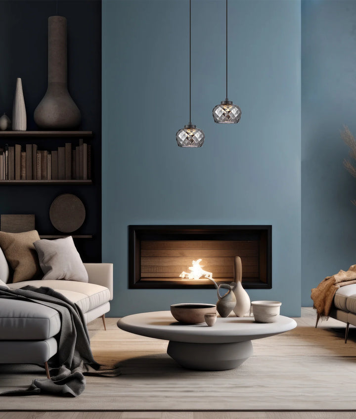 CARAMELLE: Interior LED Tri-CCT Glass with Segments Ellipse Pendant Lights Pendant