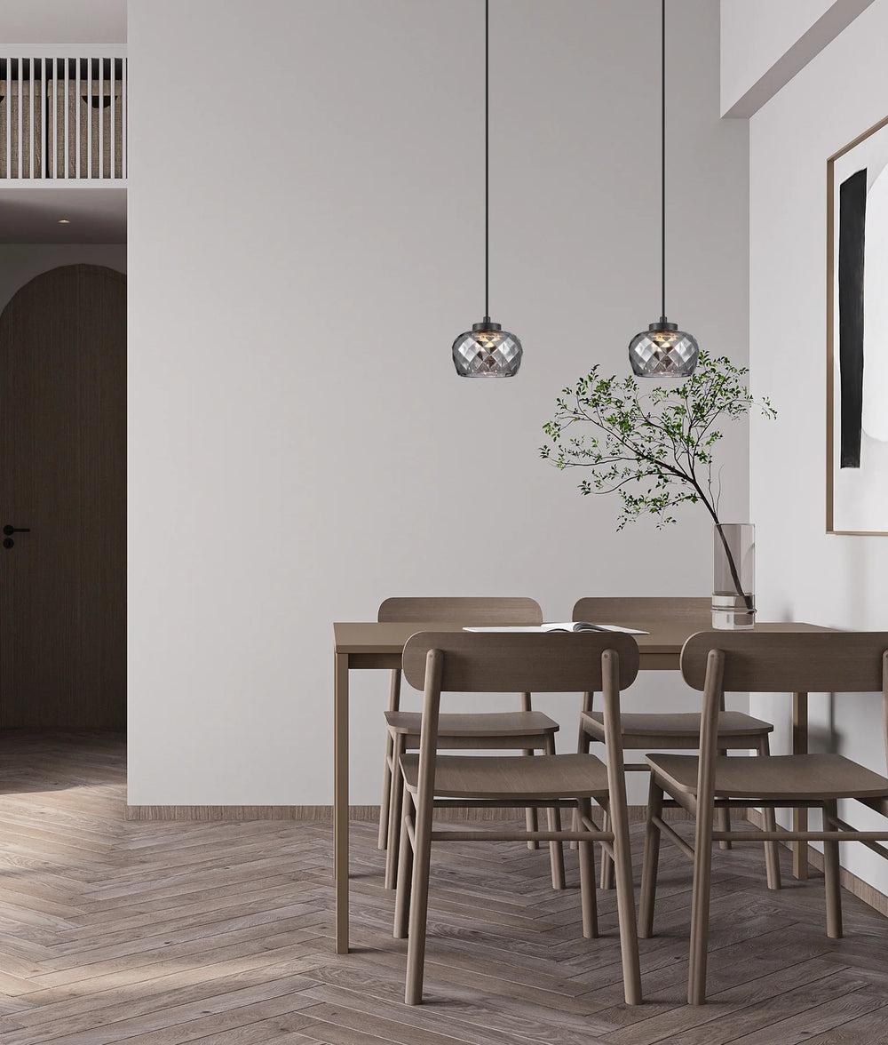 CARAMELLE: Interior LED Tri-CCT Glass with Segments Ellipse Pendant Lights Pendant