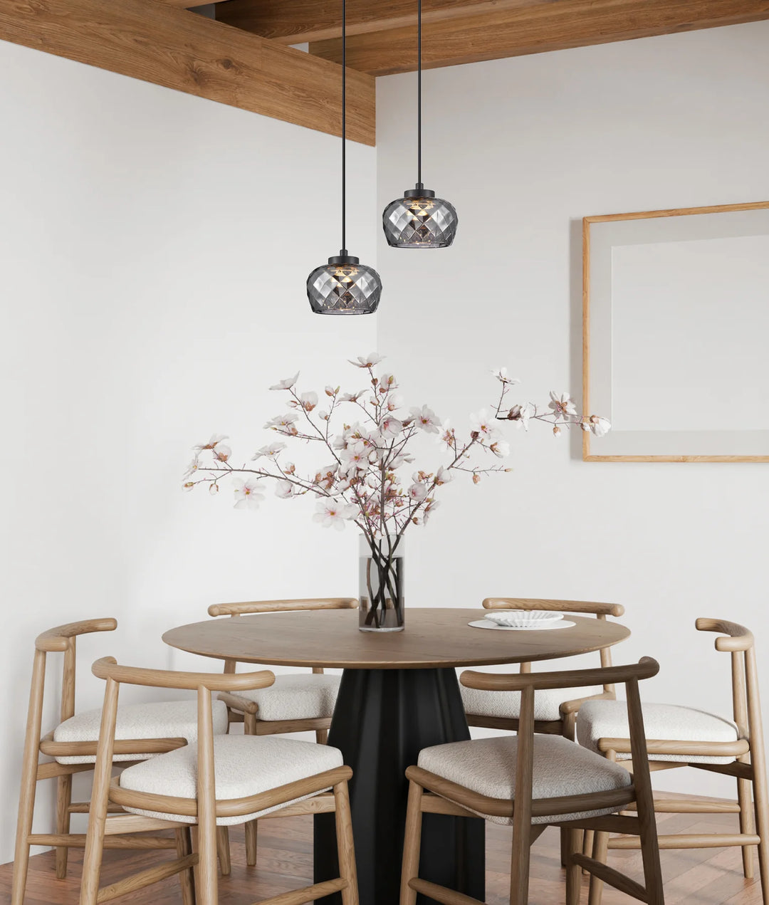 CARAMELLE: Interior LED Tri-CCT Glass with Segments Ellipse Pendant Lights Pendant
