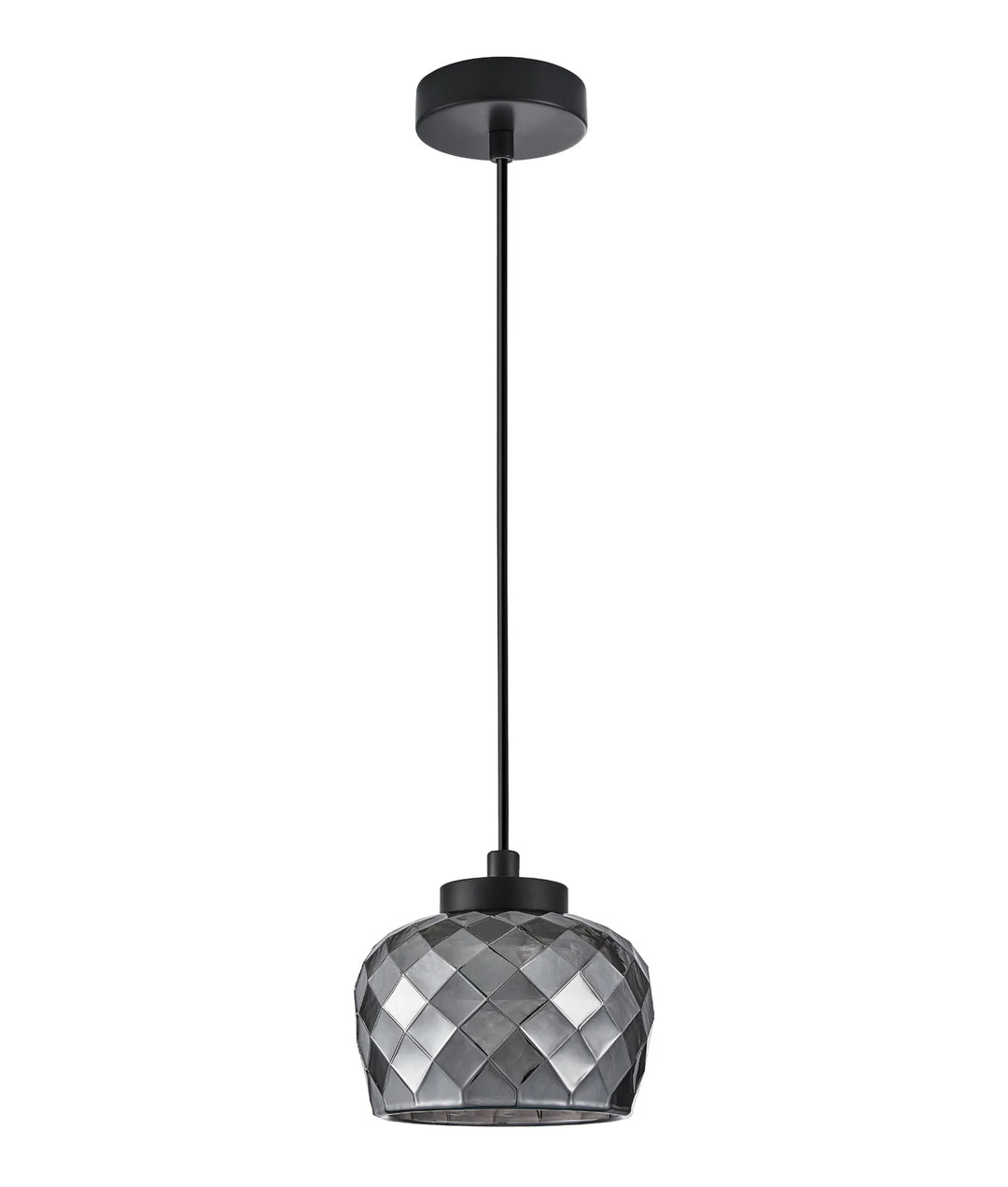 CARAMELLE: Interior LED Tri-CCT Glass with Segments Ellipse Pendant Lights Smokey Pendant