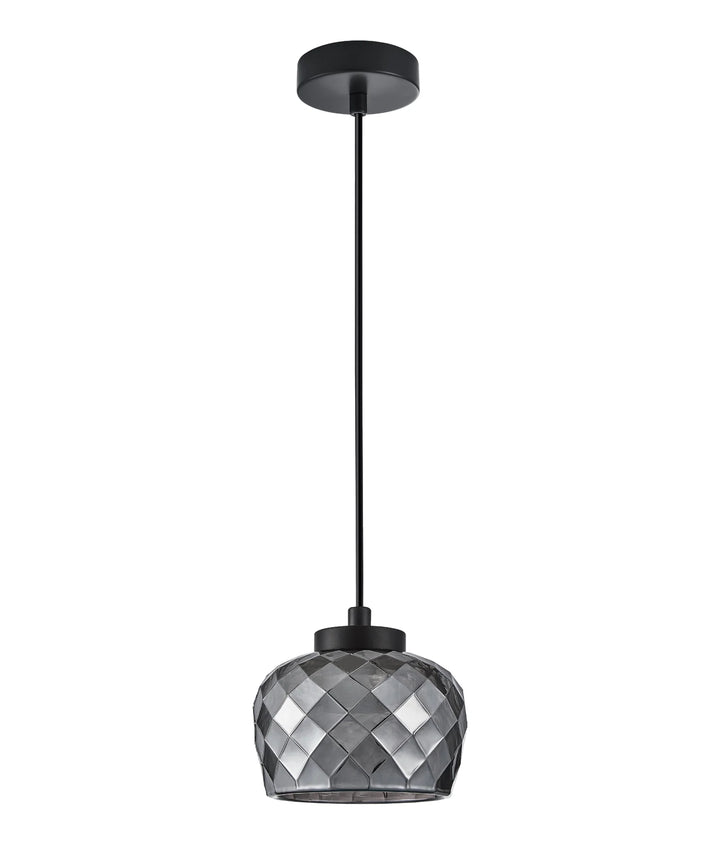 CARAMELLE: Interior LED Tri-CCT Glass with Segments Ellipse Pendant Lights Smokey Pendant