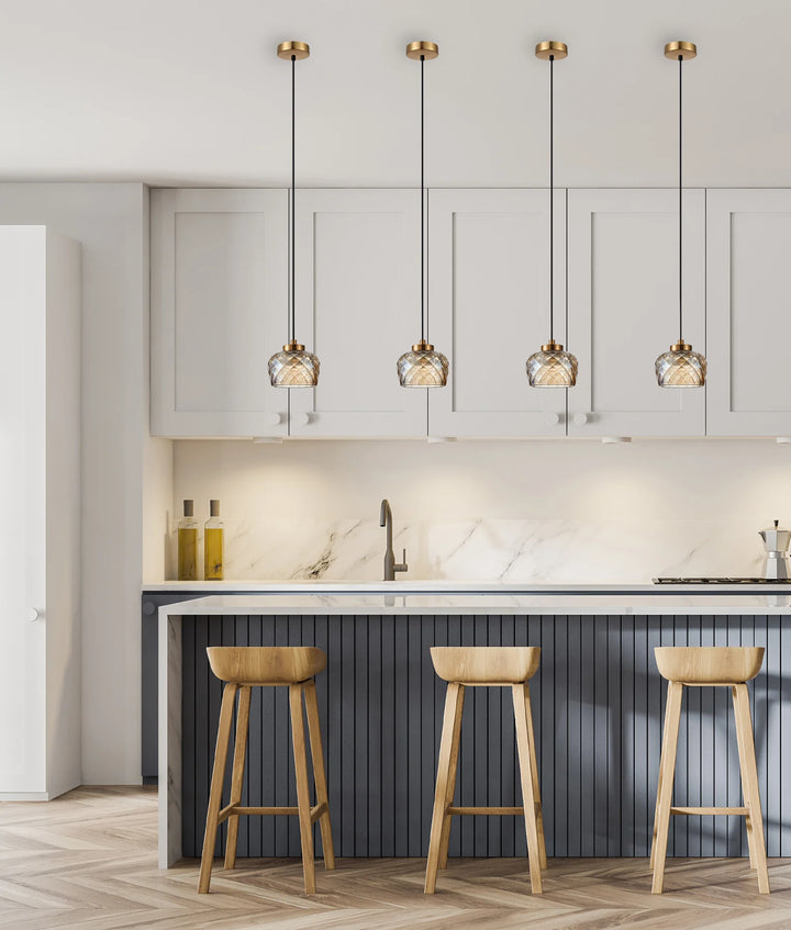 CARAMELLE: Interior LED Tri-CCT Glass with Segments Ellipse Pendant Lights Pendant