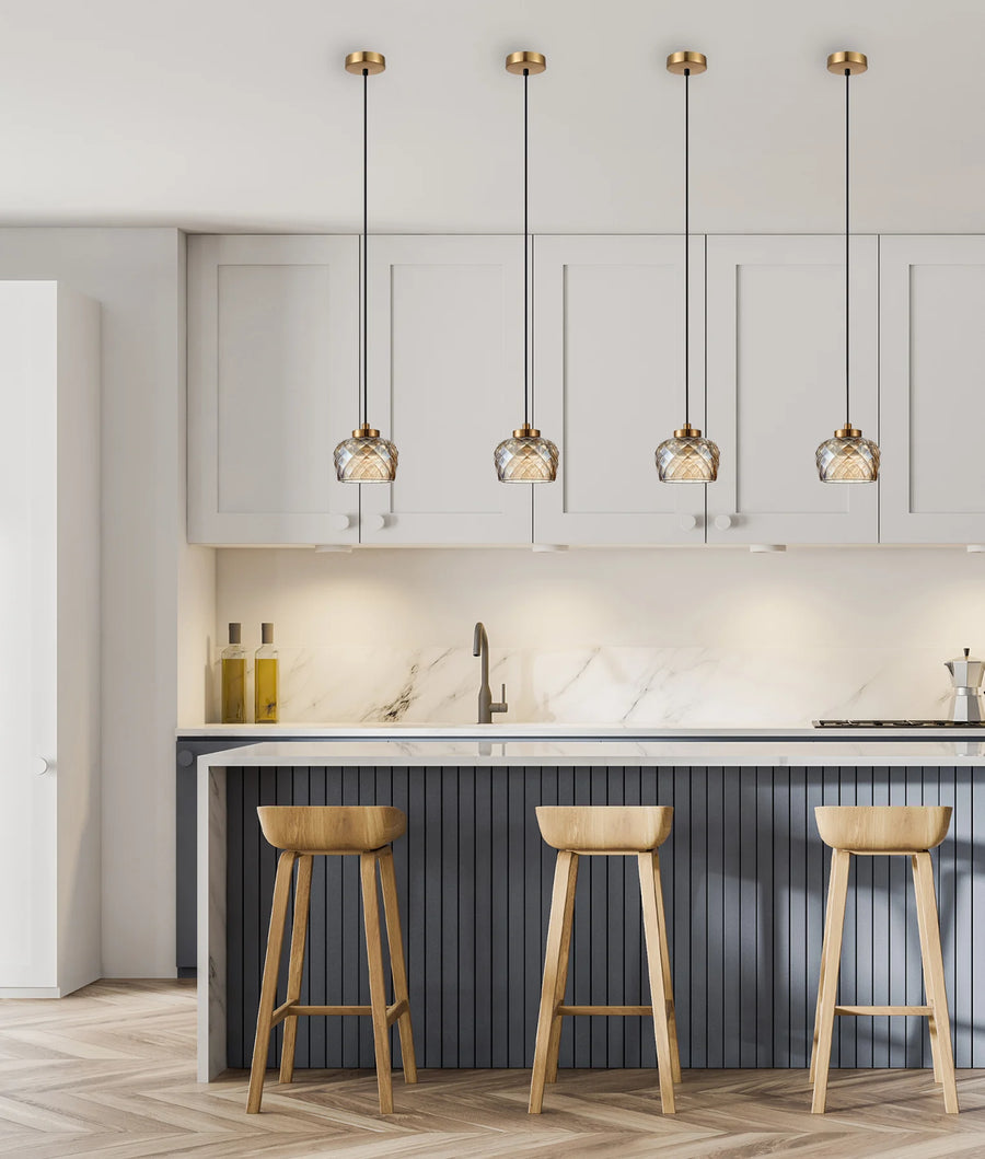 CARAMELLE: Interior LED Tri-CCT Glass with Segments Ellipse Pendant Lights Pendant