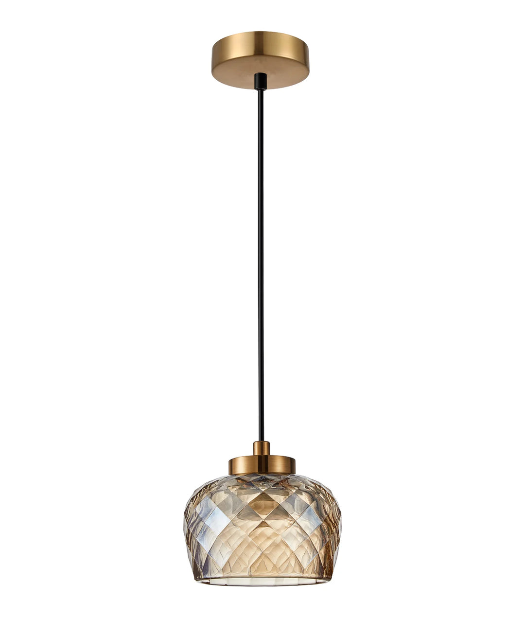 CARAMELLE: Interior LED Tri-CCT Glass with Segments Ellipse Pendant Lights Amber Pendant