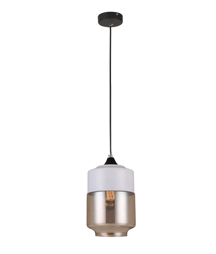 CASA: White With Amber Jar Shape Pendant Light Pendant
