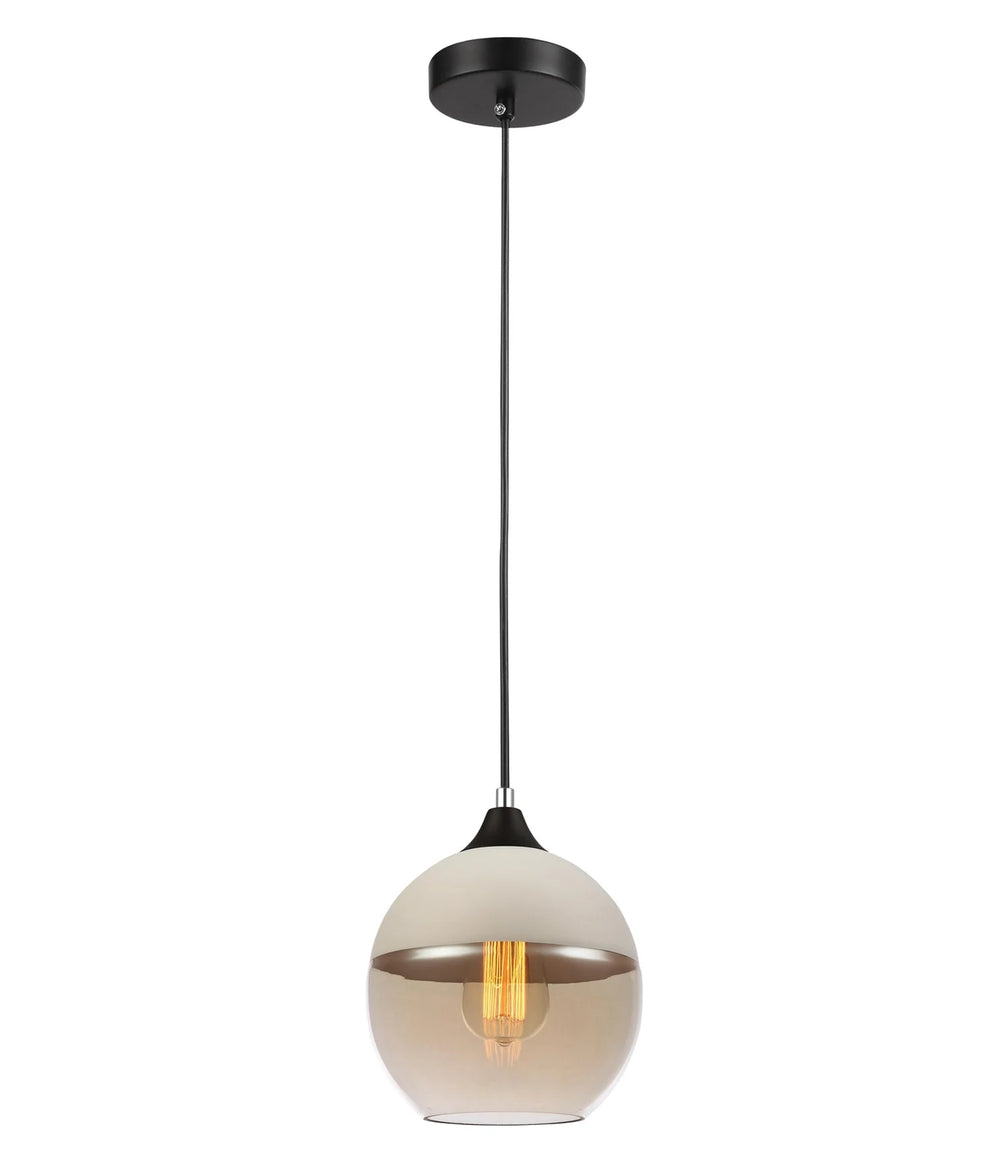 CASA: White With Amber Wine Glass Shape Pendant Light Pendant