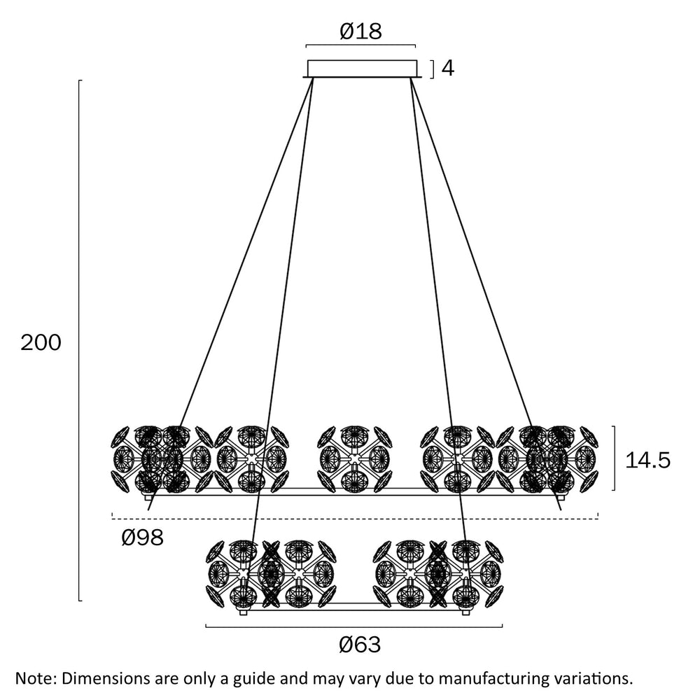 CATANIA 18 LIGHT PENDANT pendant
