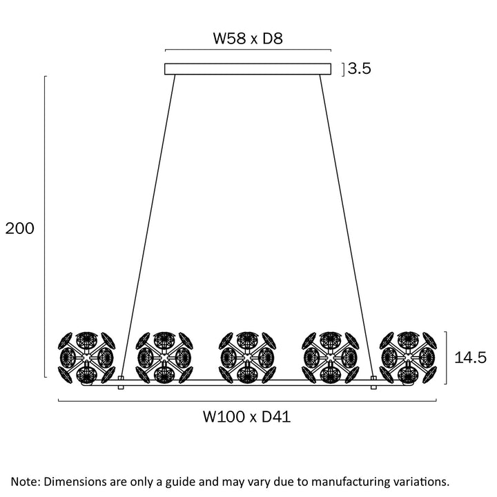 CATANIA 8 LIGHT PENDANT pendant